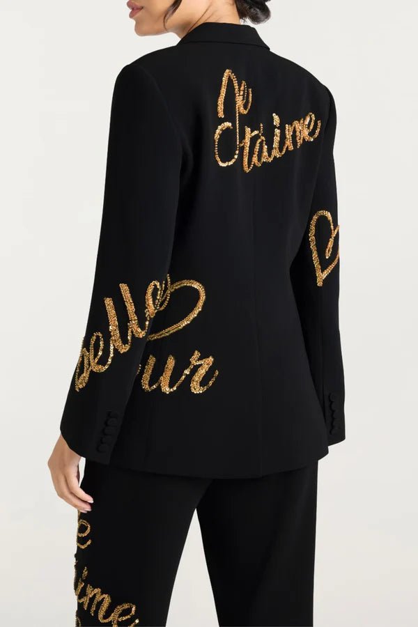 Tailored White Blazer & Pants Business Suit Set+BlackS(6)Luxe Lane