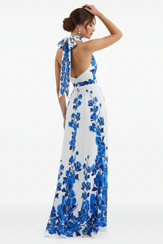Amara Floral Halter Maxi Dress