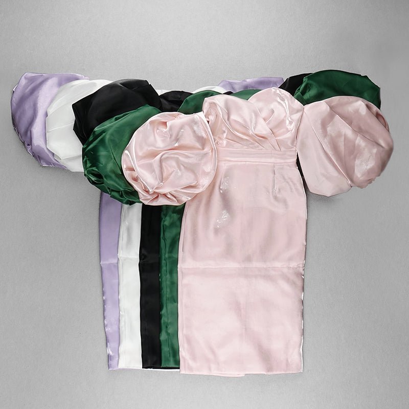 Valencia Hubble - Bubble Sleeve Midi Dress by Luxe Lane | from Luxe Lane | SKU:  | Barcode:  | Options: Black XS | Trending Dresses Women Fashion Clothing Sexy Strapless Hubble - bubble Sleeve Pink Dress