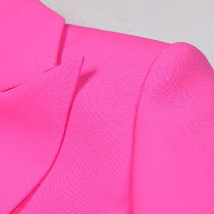 Vienna Structured Blazer & Shorts 3 - Piece Set by Luxe Lane | 3 set from Luxe Lane | SKU: -9 | Barcode: 1 | Options: pink S | Fashionable Boutique Clothing Business Casual Outfit Elegant Blazer Crop Top and Shorts 3 Piece Women's Suit Set for Party Wear