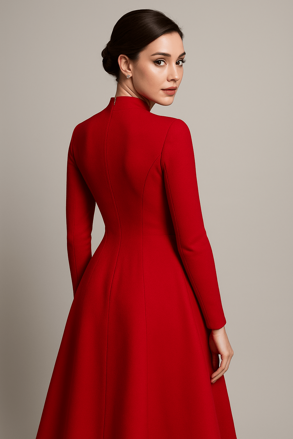 Vienna Vintage Square - Neck Midi Dress by Luxe Lane | from Luxe Lane | SKU:  | Barcode: 0 | Options: Red S | Vienna Vintage Square - Neck Midi Dress