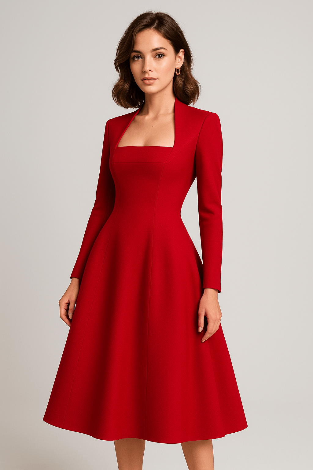 Vienna Vintage Square - Neck Midi Dress by Luxe Lane | from Luxe Lane | SKU:  | Barcode: 0 | Options: White S | Vienna Vintage Square - Neck Midi Dress