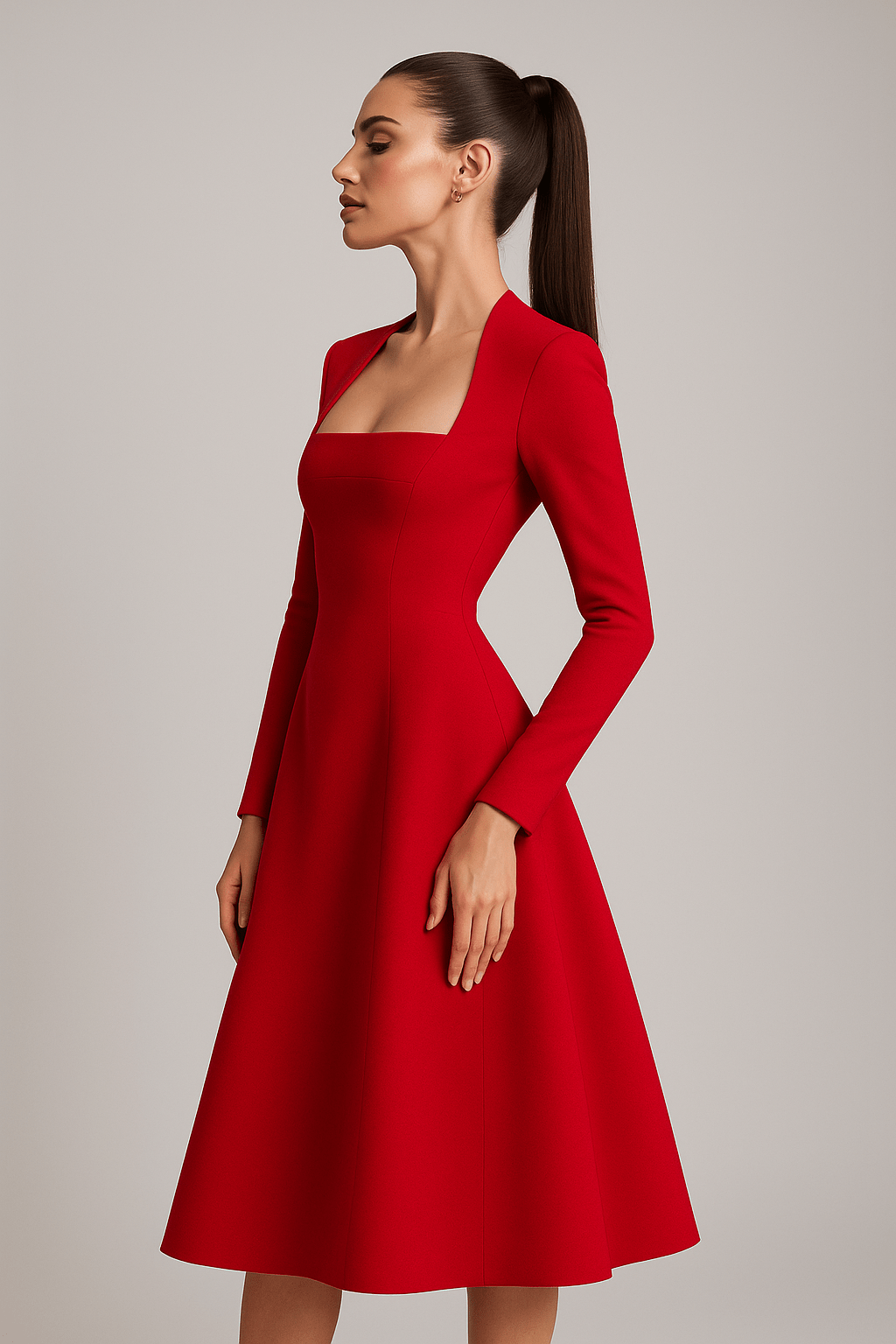 Vienna Vintage Square - Neck Midi Dress by Luxe Lane | from Luxe Lane | SKU:  | Barcode: 0 | Options: White S | Vienna Vintage Square - Neck Midi Dress