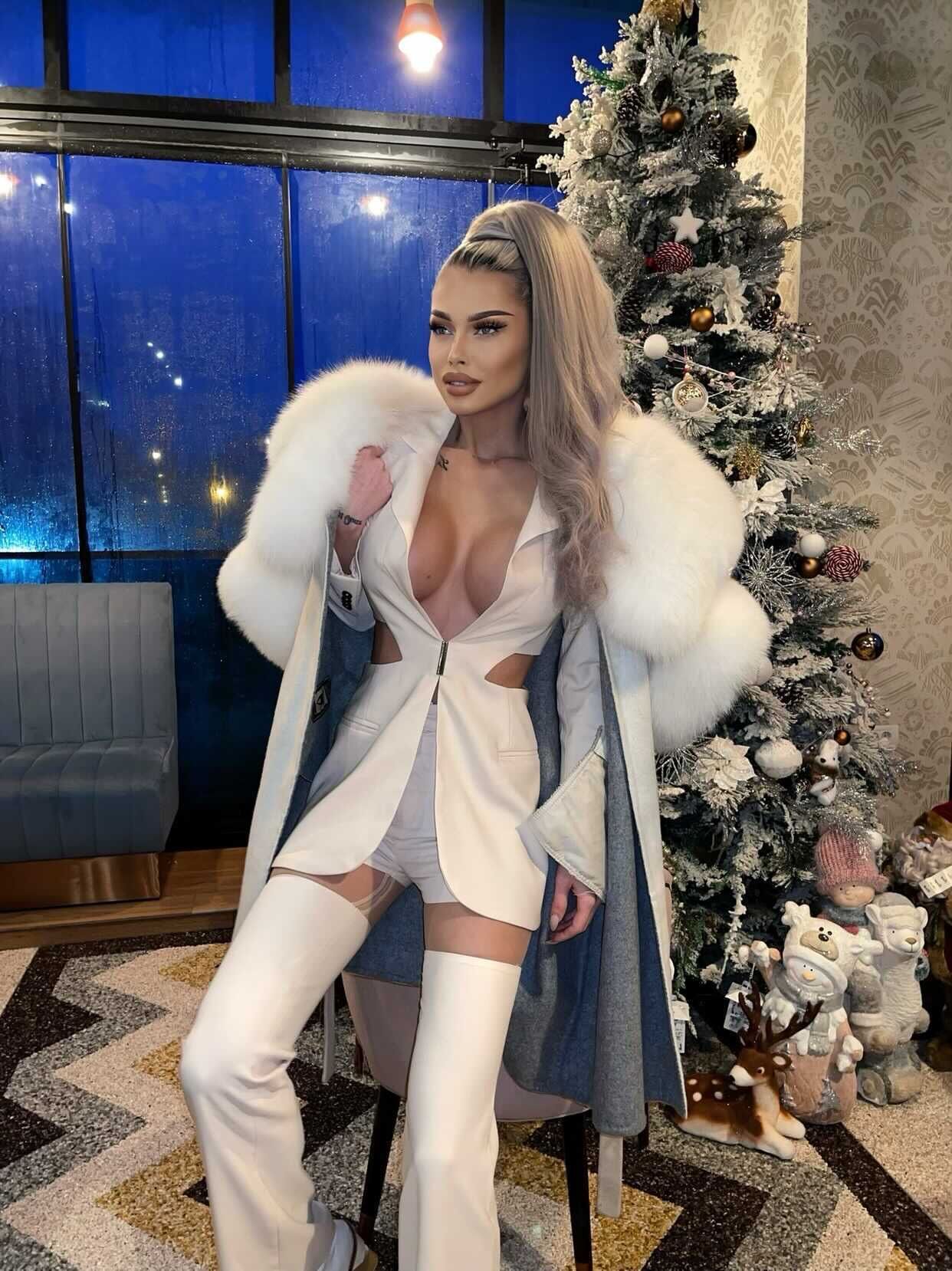 White Cut - Out Single Button Women's Blazer Suit by Luxe Lane | Suits from Luxe Lane | SKU: -1 | Barcode:  | Options: White XS(4) | White Cut - Out Single Button Women's Blazer Suit