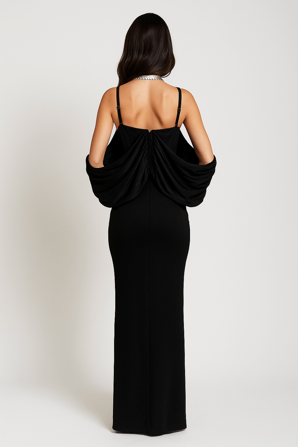 Zephyra Halter Rhinestone Mermaid Gown by Luxe Lane | from Luxe Lane | SKU:  | Barcode:  | Options: Black S | Zephyra Halter Rhinestone Mermaid Gown